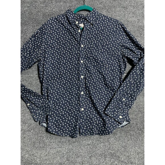 Merona Men's Button Up Shirt Sz M Blue Long Sleeve - Picture 1 of 7